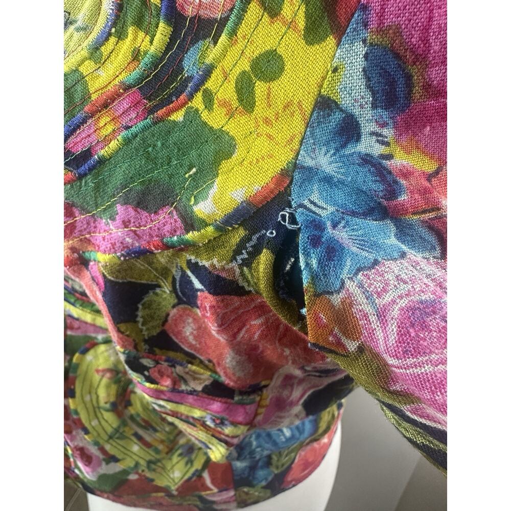 *Flawed* Sandy Starkman Embroidered Jacket Heart Floral Small Art to Wear Boho - Picture 15 of 16